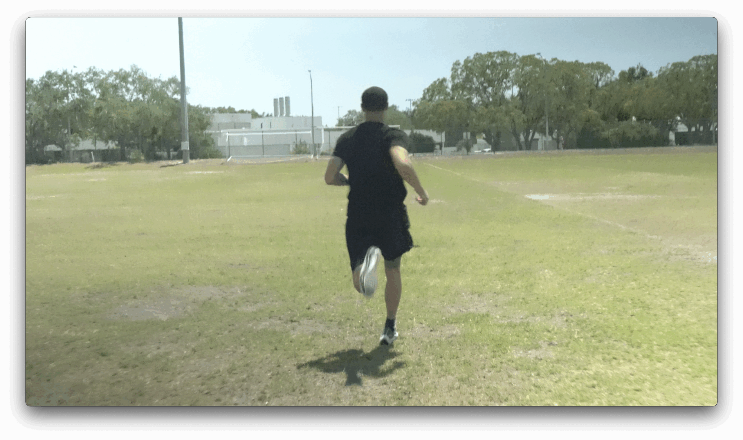 Former Memphis wide receiver Diego Martinez running away from camera